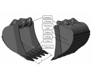 Ковш для экскаватора Komatsu PC220-8