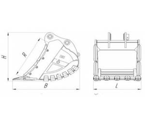 Ковш скальный для экскаватора Hyundai 300 карьерный