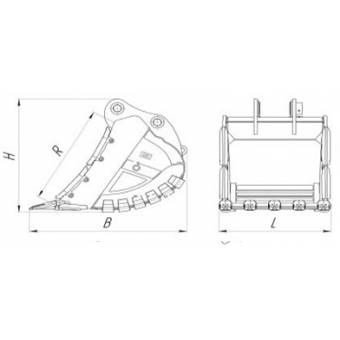 Ковш скальный для экскаватора Hyundai 300 карьерный