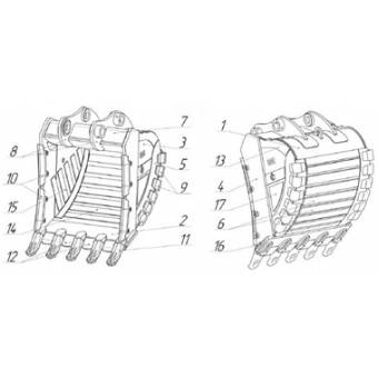 Ковш 1,8 куб.м  на Hyundai R 450 скальный